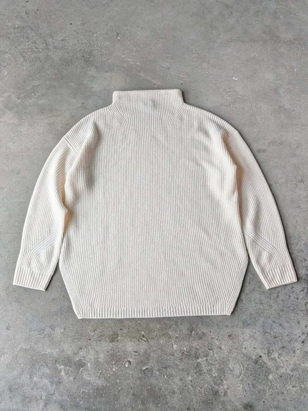 Hatch The Cozy Shaker Turtleneck Ivory Merino Wool Knit Maternity Sweater